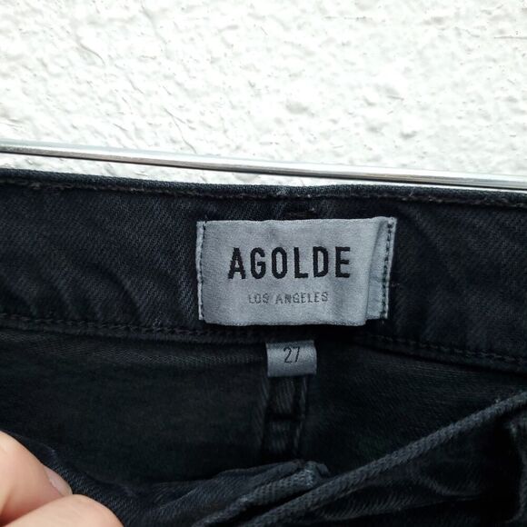 AGOLDE Toni Mid Rise Straight Raw Hem In feral Revolve Jeans - Picture 7 of 16